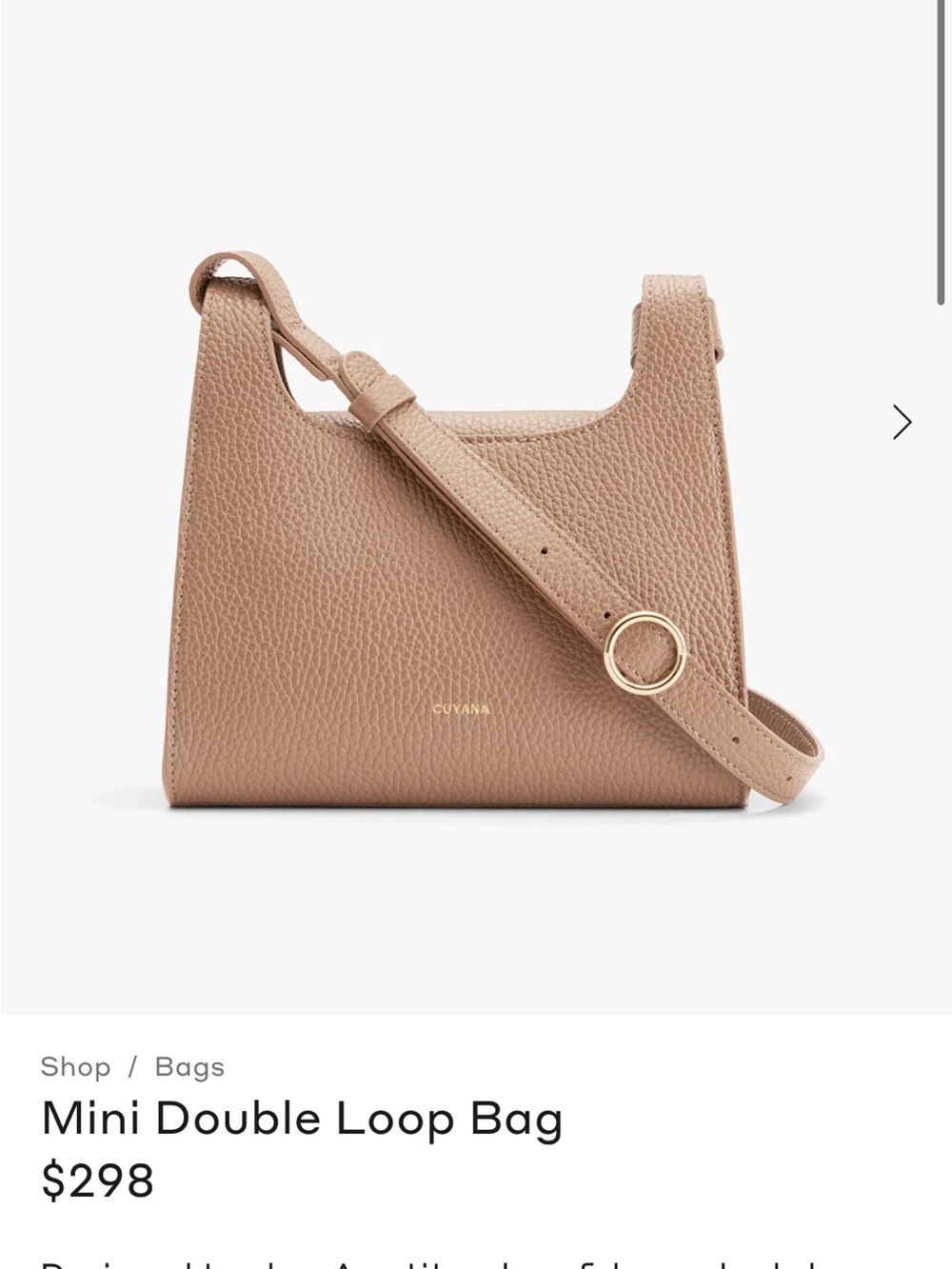 Cuyana Mini Double Loop Bag in cappuccino